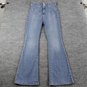 We The Free Jeans Womens 32 Blue High Rise Flare Urban Outfitters Stretch Denim